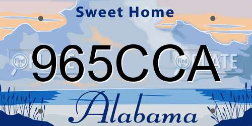 965CCA Alabama License Plate