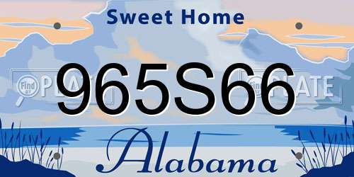 965S66 Alabama License Plate