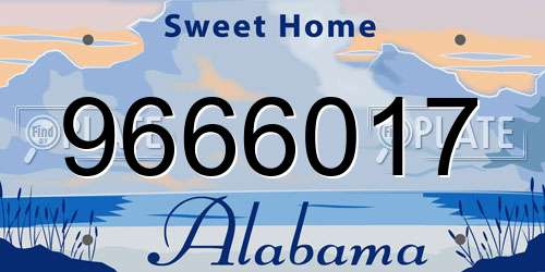 9666017 Alabama License Plate