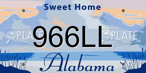 966LL Alabama License Plate