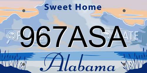 967ASA Alabama License Plate