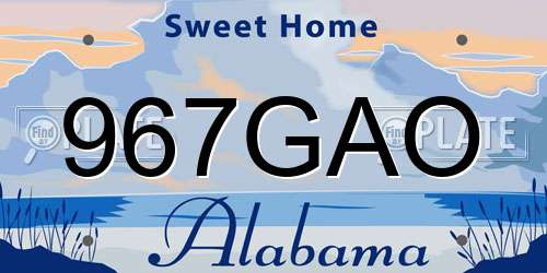 967GAO Alabama License Plate