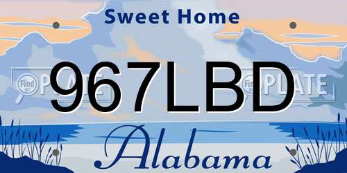 967LBD Alabama License Plate