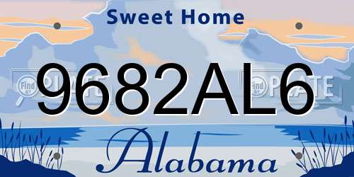 9682AL6 Alabama License Plate