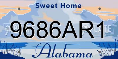 9686AR1 Alabama License Plate