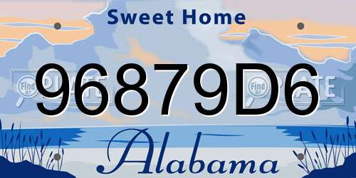 96879D6 Alabama License Plate