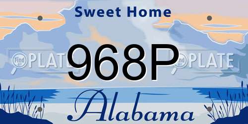 968P Alabama License Plate