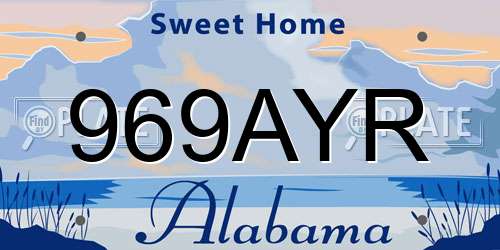 969AYR Alabama License Plate