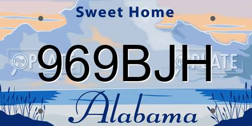 969BJH Alabama License Plate