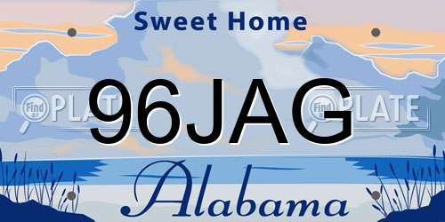 96JAG Alabama License Plate