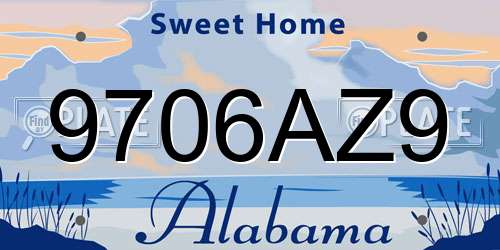 9706AZ9 Alabama License Plate
