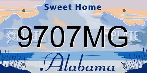 9707MG Alabama License Plate