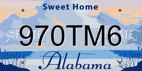 970TM6 Alabama License Plate