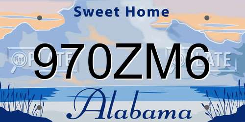 970ZM6 Alabama License Plate
