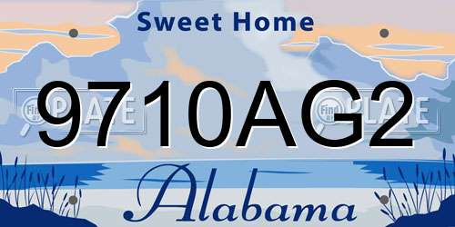 9710AG2 Alabama License Plate