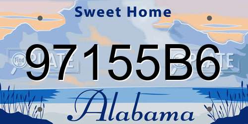97155B6 Alabama License Plate