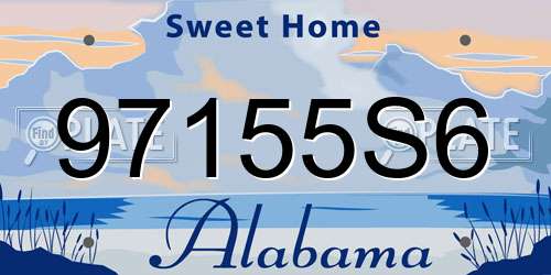 97155S6 Alabama License Plate
