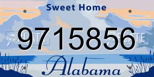 9715856 Alabama License Plate