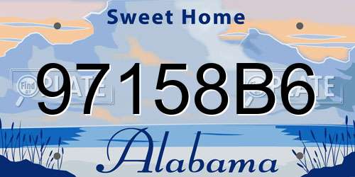 97158B6 Alabama License Plate