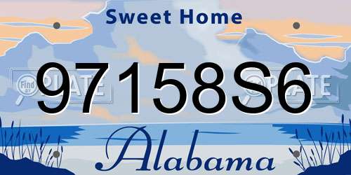 97158S6 Alabama License Plate