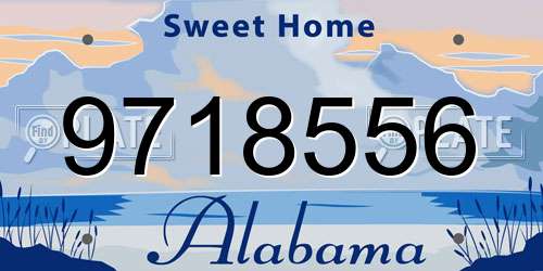 9718556 Alabama License Plate