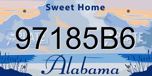 97185B6 Alabama License Plate