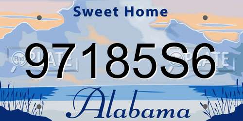 97185S6 Alabama License Plate
