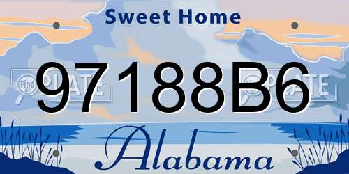 97188B6 Alabama License Plate