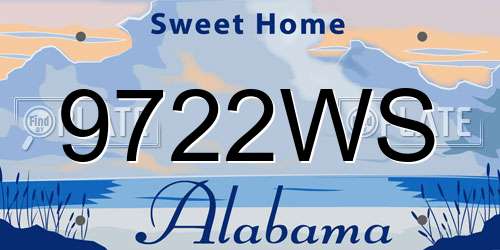 9722WS Alabama License Plate