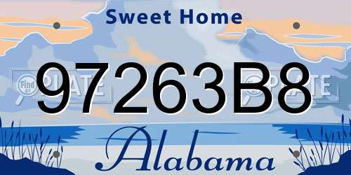 97263B8 Alabama License Plate