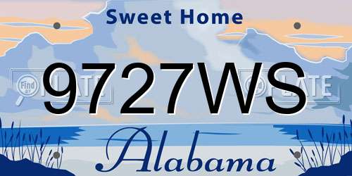 9727WS Alabama License Plate