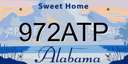 972ATP Alabama License Plate