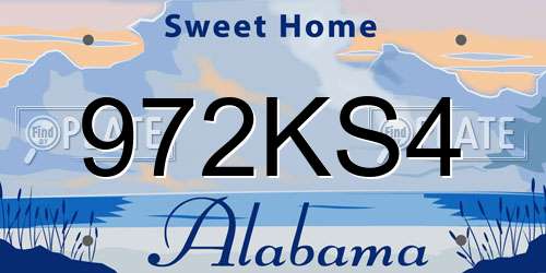 972KS4 Alabama License Plate