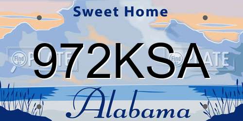 972KSA Alabama License Plate