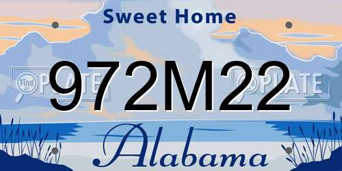 972M22 Alabama License Plate