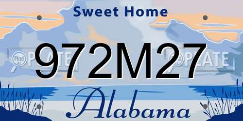 972M27 Alabama License Plate
