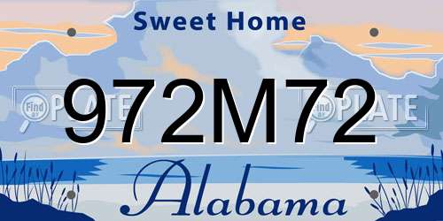 972M72 Alabama License Plate