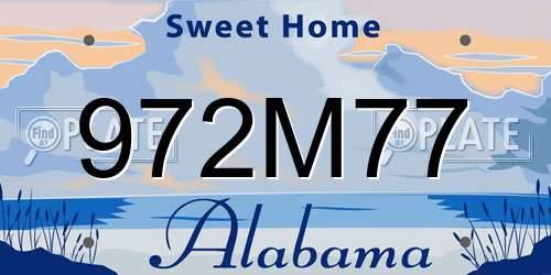 972M77 Alabama License Plate