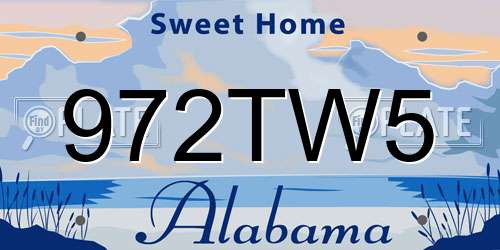 972TW5 Alabama License Plate