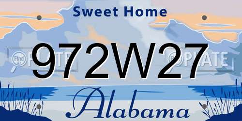972W27 Alabama License Plate