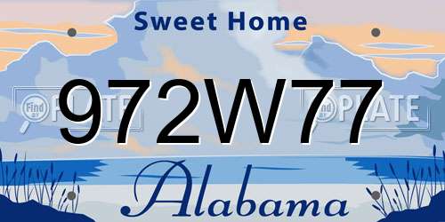 972W77 Alabama License Plate