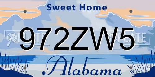 972ZW5 Alabama License Plate