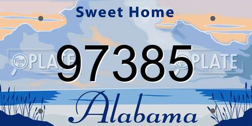 97385 Alabama License Plate