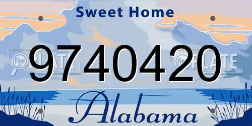 9740420 Alabama License Plate