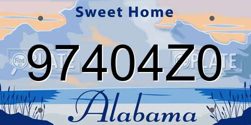 97404Z0 Alabama License Plate