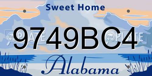 9749BC4 Alabama License Plate