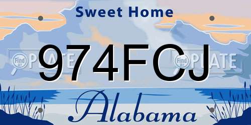 974FCJ Alabama License Plate