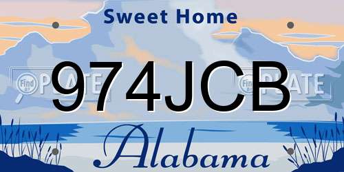 974JCB Alabama License Plate