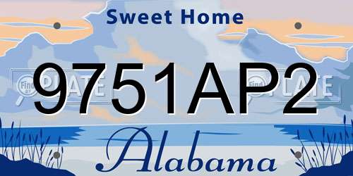 9751AP2 Alabama License Plate
