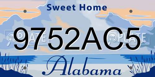 9752AC5 Alabama License Plate